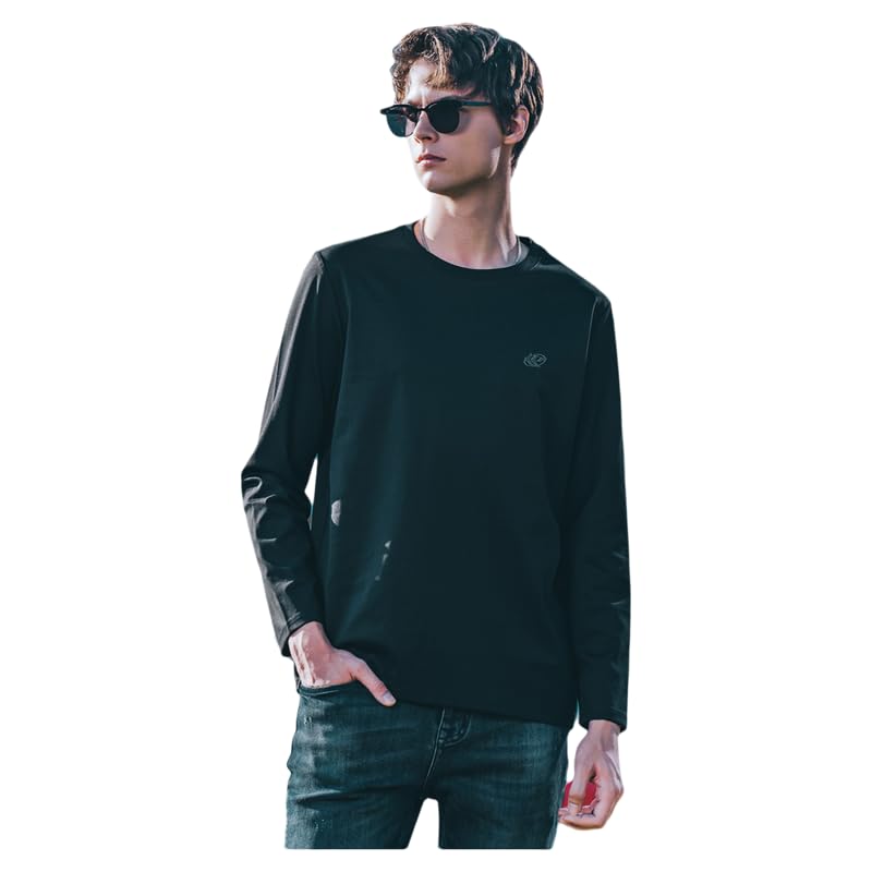 ZVX Fashion Simple Embroidered Mercerized Cotton Long-Sleeved T